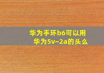 华为手环b6可以用华为5v~2a的头么