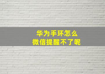 华为手环怎么微信提醒不了呢