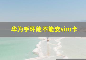 华为手环能不能安sim卡