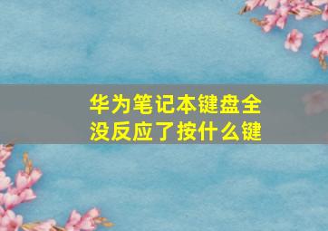 华为笔记本键盘全没反应了按什么键