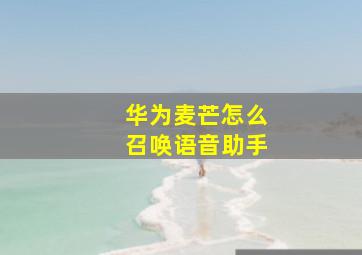 华为麦芒怎么召唤语音助手