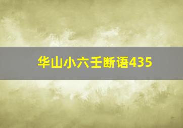 华山小六壬断语435