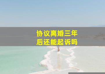 协议离婚三年后还能起诉吗