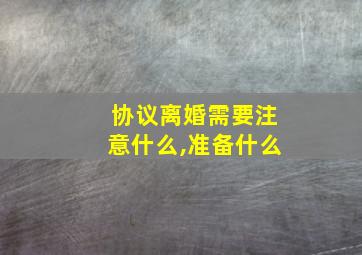 协议离婚需要注意什么,准备什么