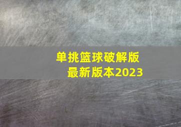 单挑篮球破解版最新版本2023