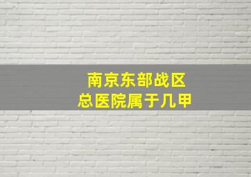 南京东部战区总医院属于几甲