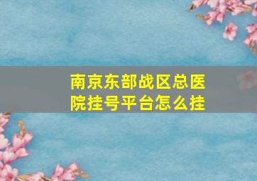 南京东部战区总医院挂号平台怎么挂