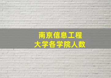 南京信息工程大学各学院人数