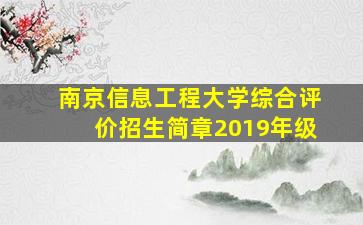 南京信息工程大学综合评价招生简章2019年级