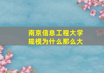 南京信息工程大学规模为什么那么大