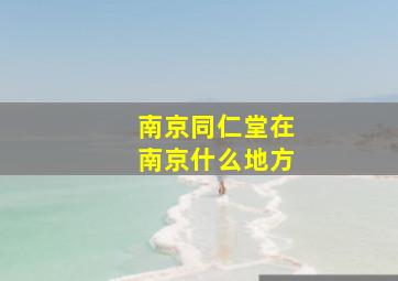 南京同仁堂在南京什么地方