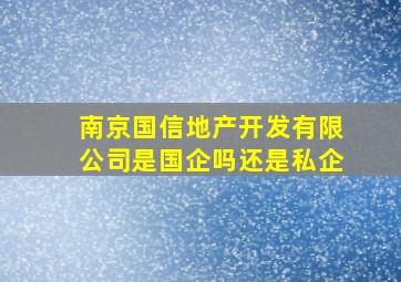 南京国信地产开发有限公司是国企吗还是私企