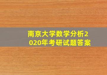 南京大学数学分析2020年考研试题答案