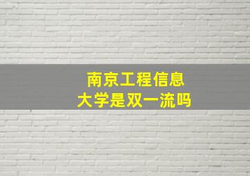 南京工程信息大学是双一流吗