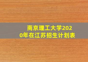 南京理工大学2020年在江苏招生计划表