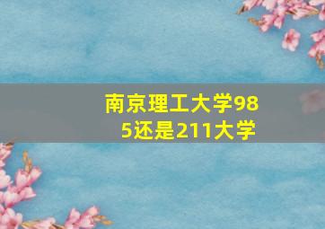 南京理工大学985还是211大学