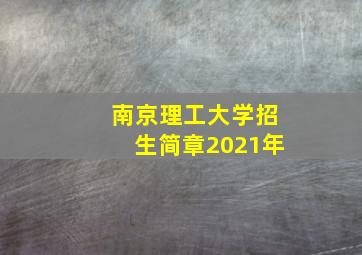 南京理工大学招生简章2021年