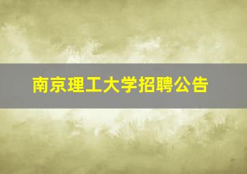 南京理工大学招聘公告