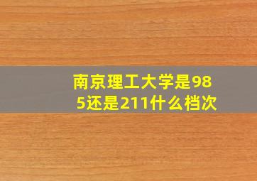 南京理工大学是985还是211什么档次