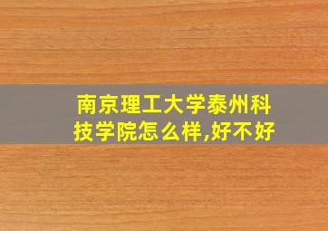 南京理工大学泰州科技学院怎么样,好不好