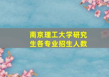 南京理工大学研究生各专业招生人数