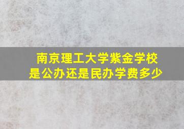 南京理工大学紫金学校是公办还是民办学费多少