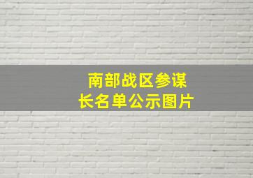 南部战区参谋长名单公示图片