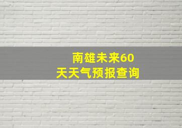 南雄未来60天天气预报查询