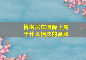 博洛尼在国际上属于什么档次的品牌