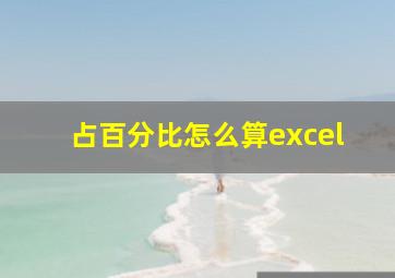 占百分比怎么算excel