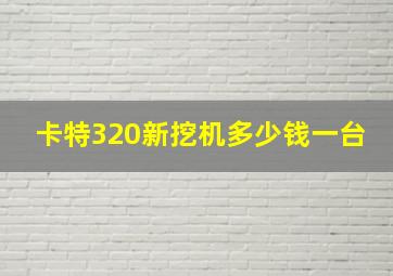 卡特320新挖机多少钱一台