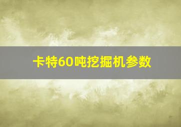 卡特60吨挖掘机参数