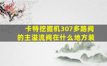 卡特挖掘机307多路阀的主溢流阀在什么地方装