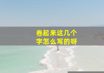 卷起来这几个字怎么写的呀