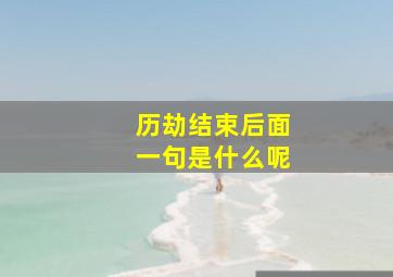 历劫结束后面一句是什么呢