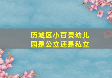 历城区小百灵幼儿园是公立还是私立