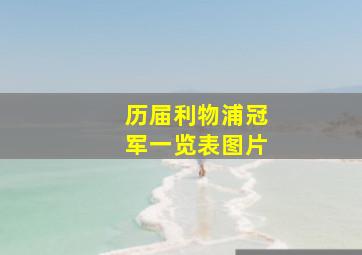 历届利物浦冠军一览表图片