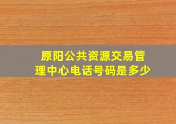 原阳公共资源交易管理中心电话号码是多少