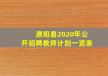 原阳县2020年公开招聘教师计划一览表