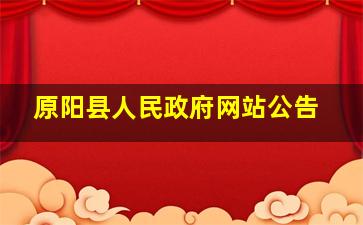 原阳县人民政府网站公告