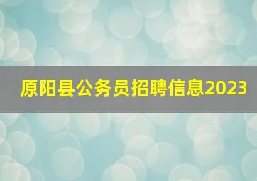 原阳县公务员招聘信息2023