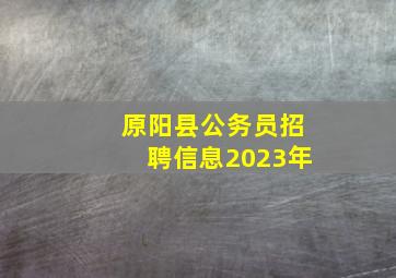 原阳县公务员招聘信息2023年