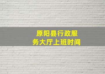 原阳县行政服务大厅上班时间