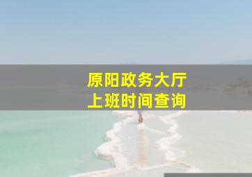 原阳政务大厅上班时间查询