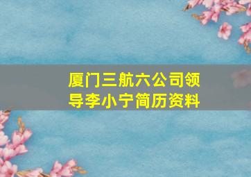 厦门三航六公司领导李小宁简历资料