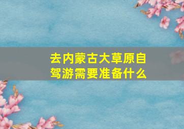 去内蒙古大草原自驾游需要准备什么