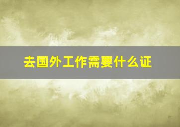 去国外工作需要什么证