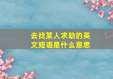 去找某人求助的英文短语是什么意思