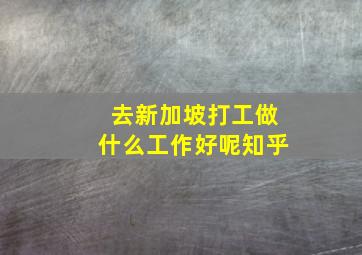 去新加坡打工做什么工作好呢知乎