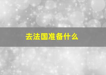 去法国准备什么